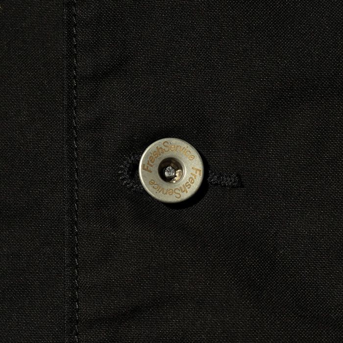 COTTON CANVAS LEATHER WORK JACKET / BLACK