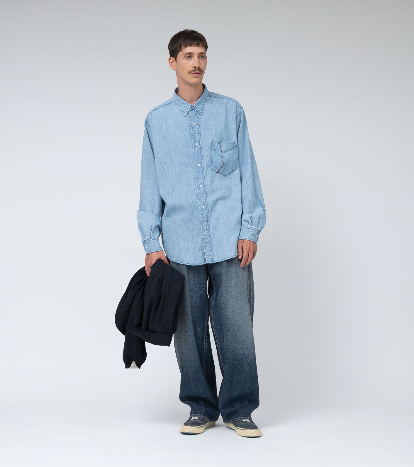 Regular Collar Light Denim Shirt / IB(Indigo Bleach)