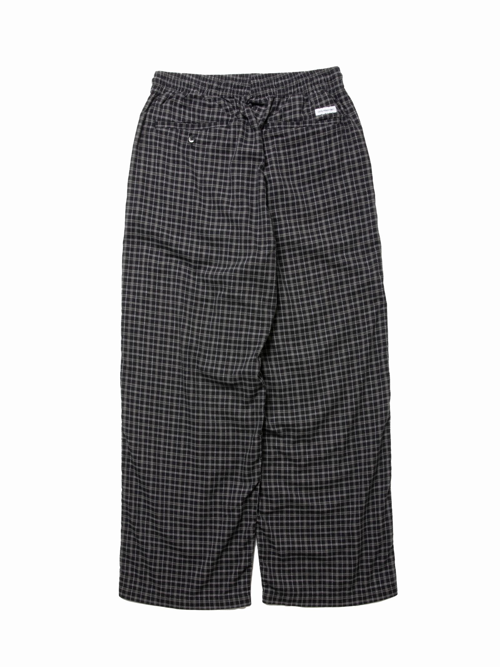 Amundsen Check Wide Easy Pants / Black / チェックイージーパンツ