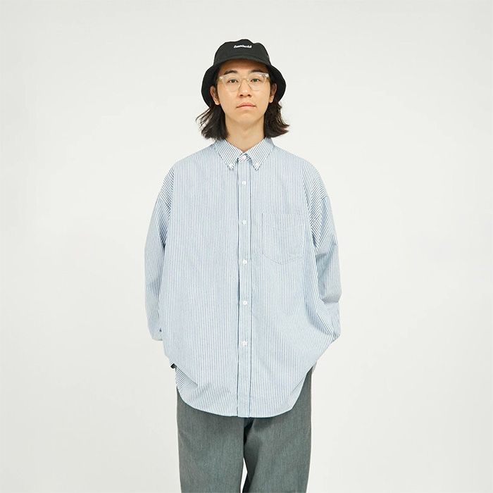 DRY OXFORD CORPORATE L/S B.D SHIRT / BLUE STRIPE