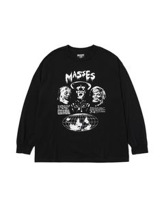 T-SHIRTS L/S GLOBE / BLACK / プリントL/Sティー