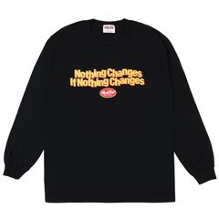 NC OVAL SCRIPT L/S TEE / BLACK / プリントロンティー