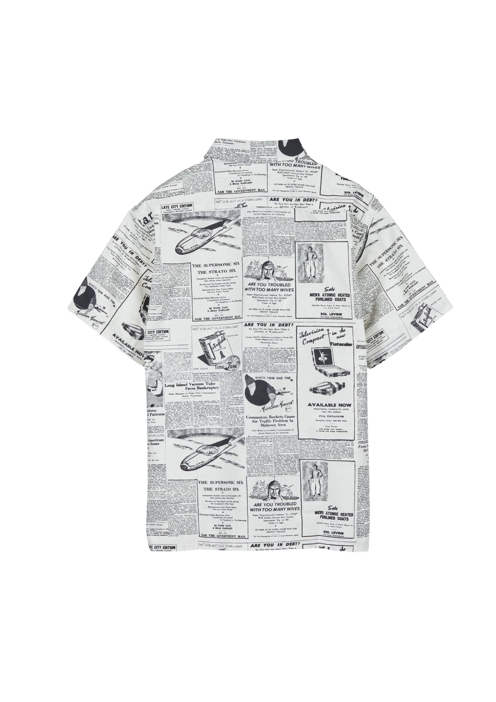 NEWS PAPER S/S SHIRT / WHITE