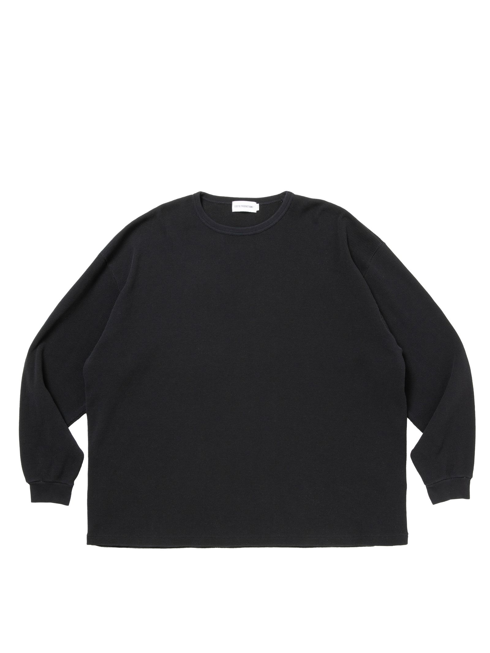 Degreasing Rough Waffle L/S Tee / BLACK /  ワッフルティーシャツ