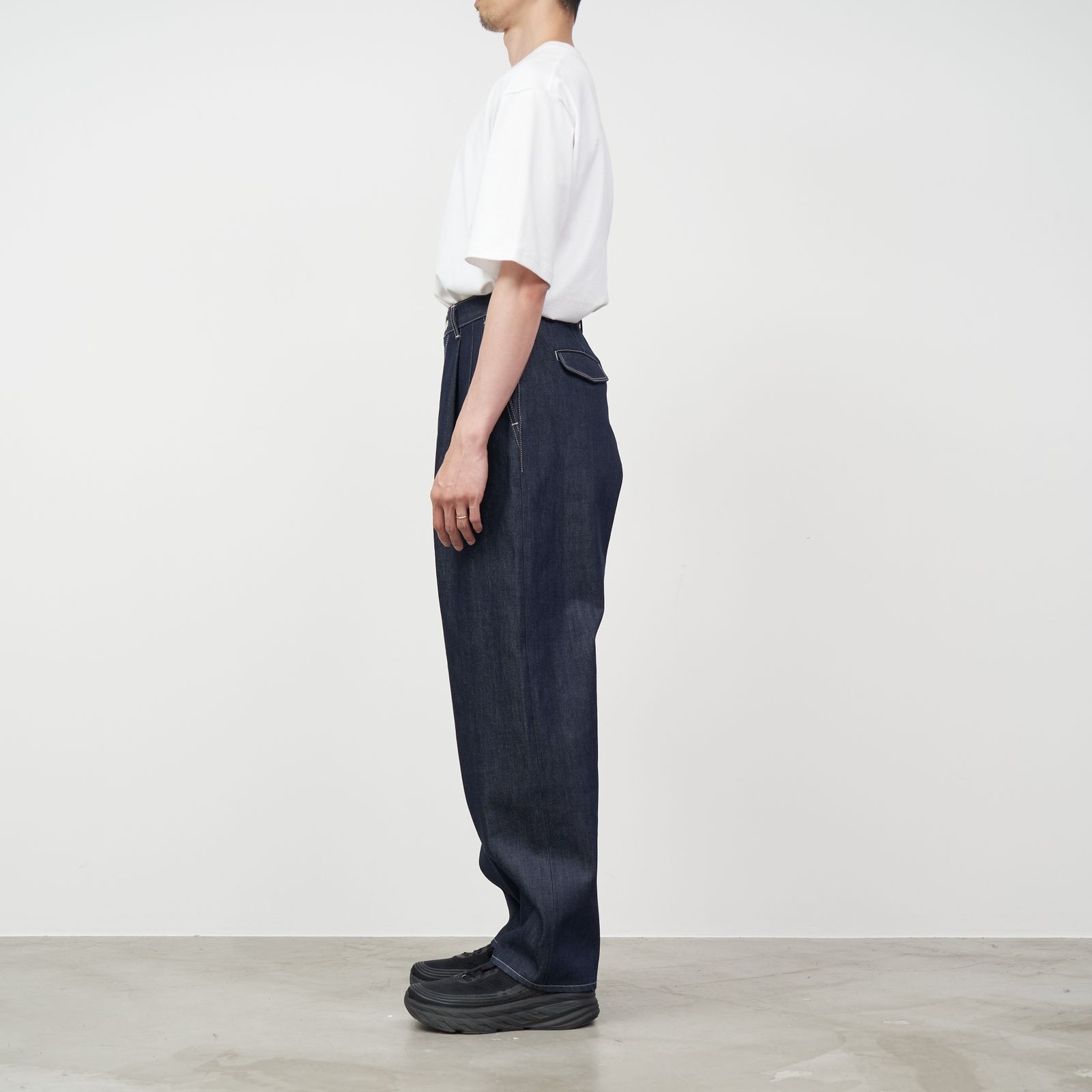 Graphpaper - Selvage Denim Two Tuck Tapered Pants / RIGID | Stripe 