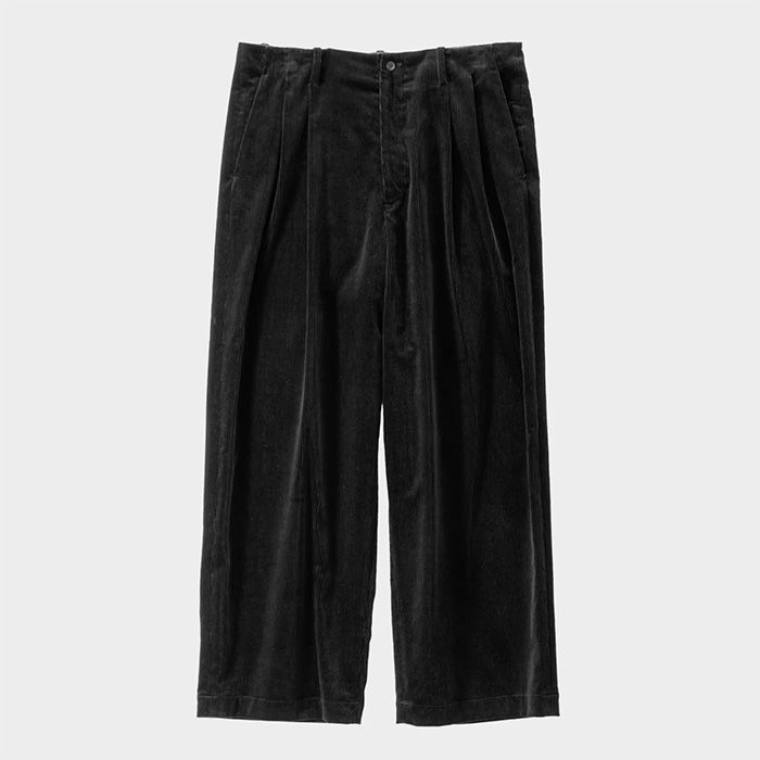 Suvin Corduroy Wide Straight Trousers / Black
