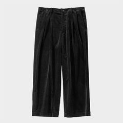 Suvin Corduroy Wide Straight Trousers / Black