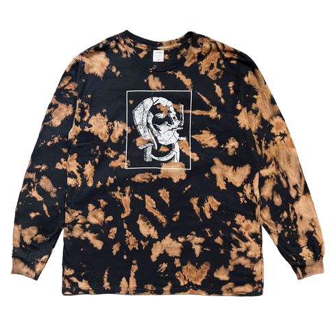 STONED ZIG-ZAG TIE DYE L/S T SHIRT / BLACK / プリントロンティー