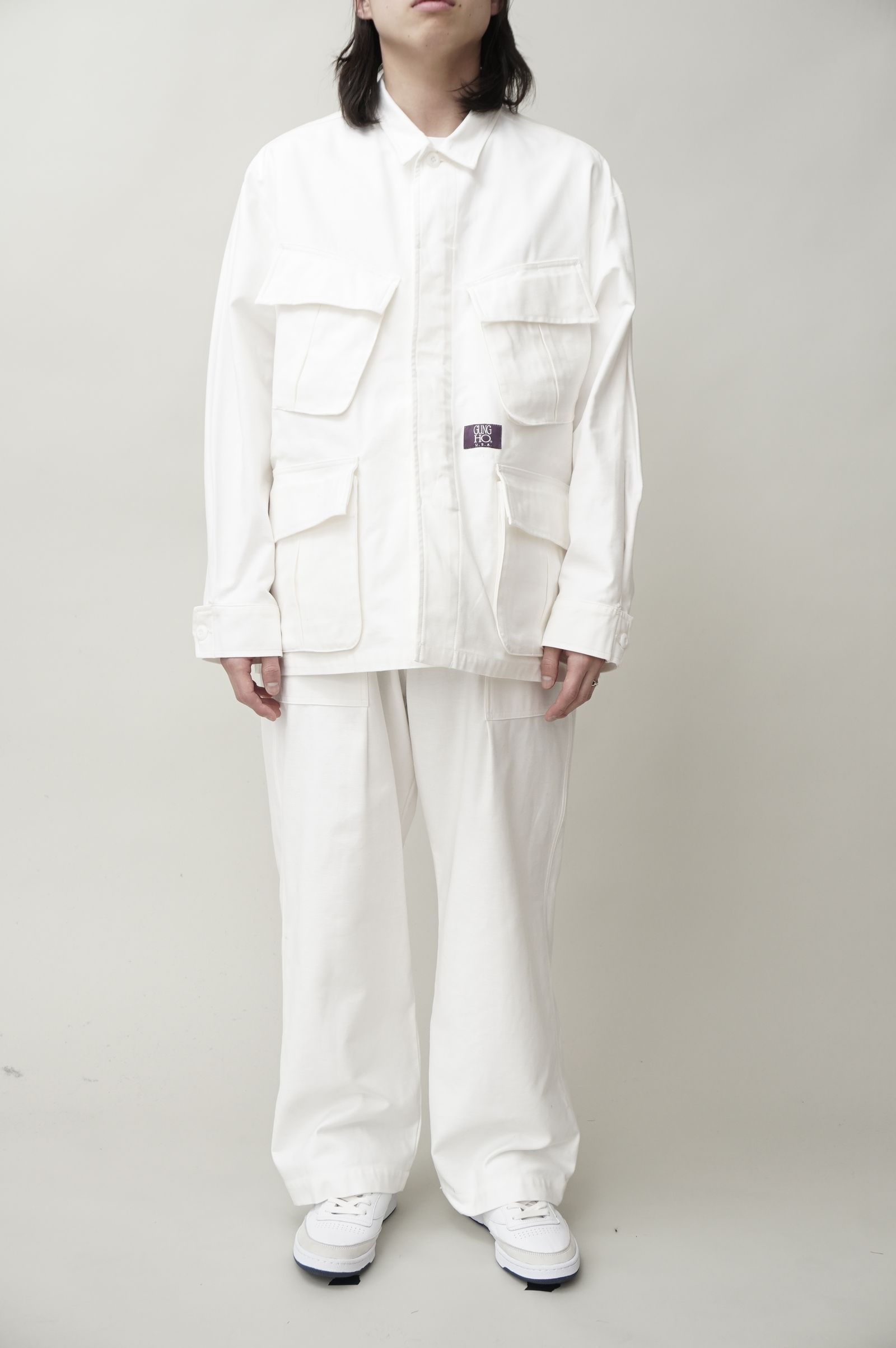 UNIVERSAL PRODUCTS - GUNG HO FATIGUE JACKET / IVORY | Stripe ...