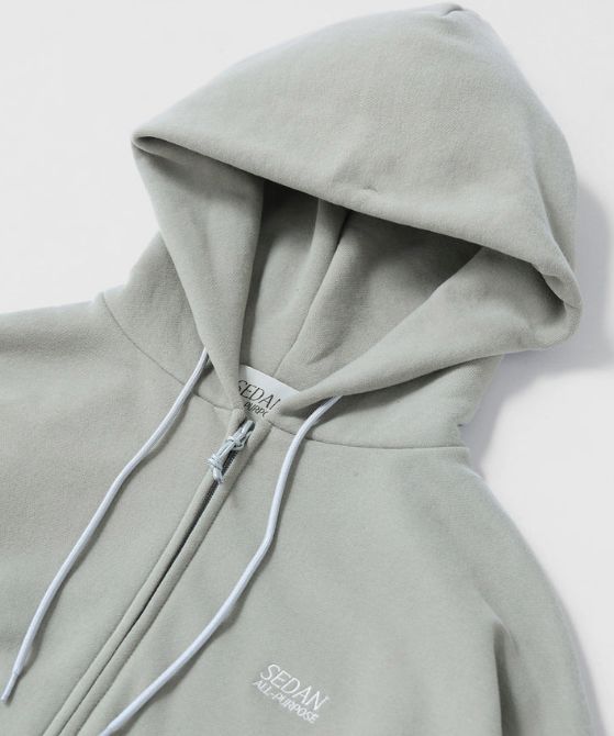 OG LOGO FULL ZIP HOODIE / CHARCOAL