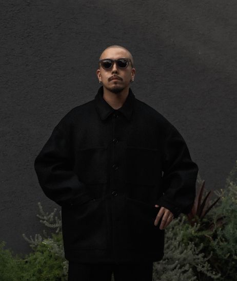 Wool Melton Coverall / BLACK / メルトンカバーオール / CTE-25A220