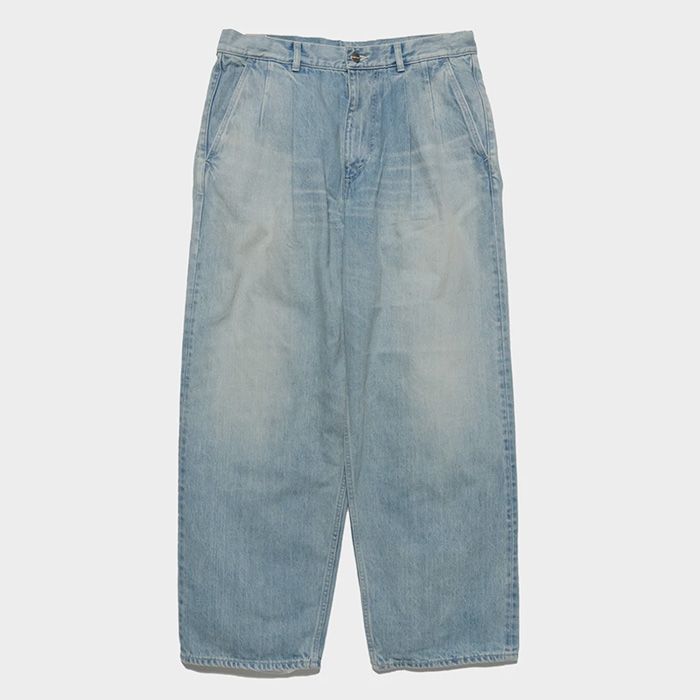 Selvage Denim Two Tuck Pants -LIGHT FADE- / INDIGO LIGHT FADE