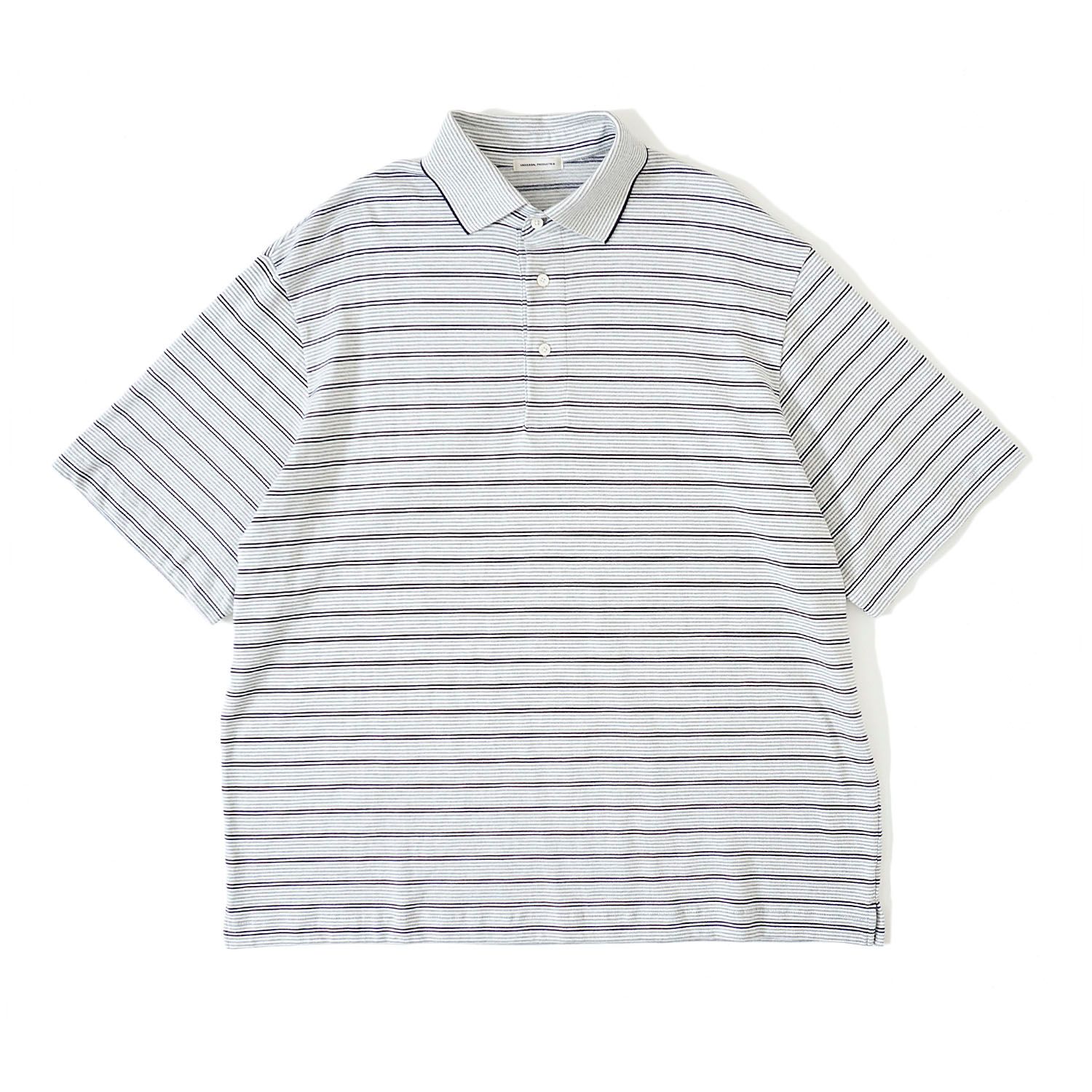 UNIVERSAL PRODUCTS - MULTI BORDER S/S POLO / NAVY | Stripe Online