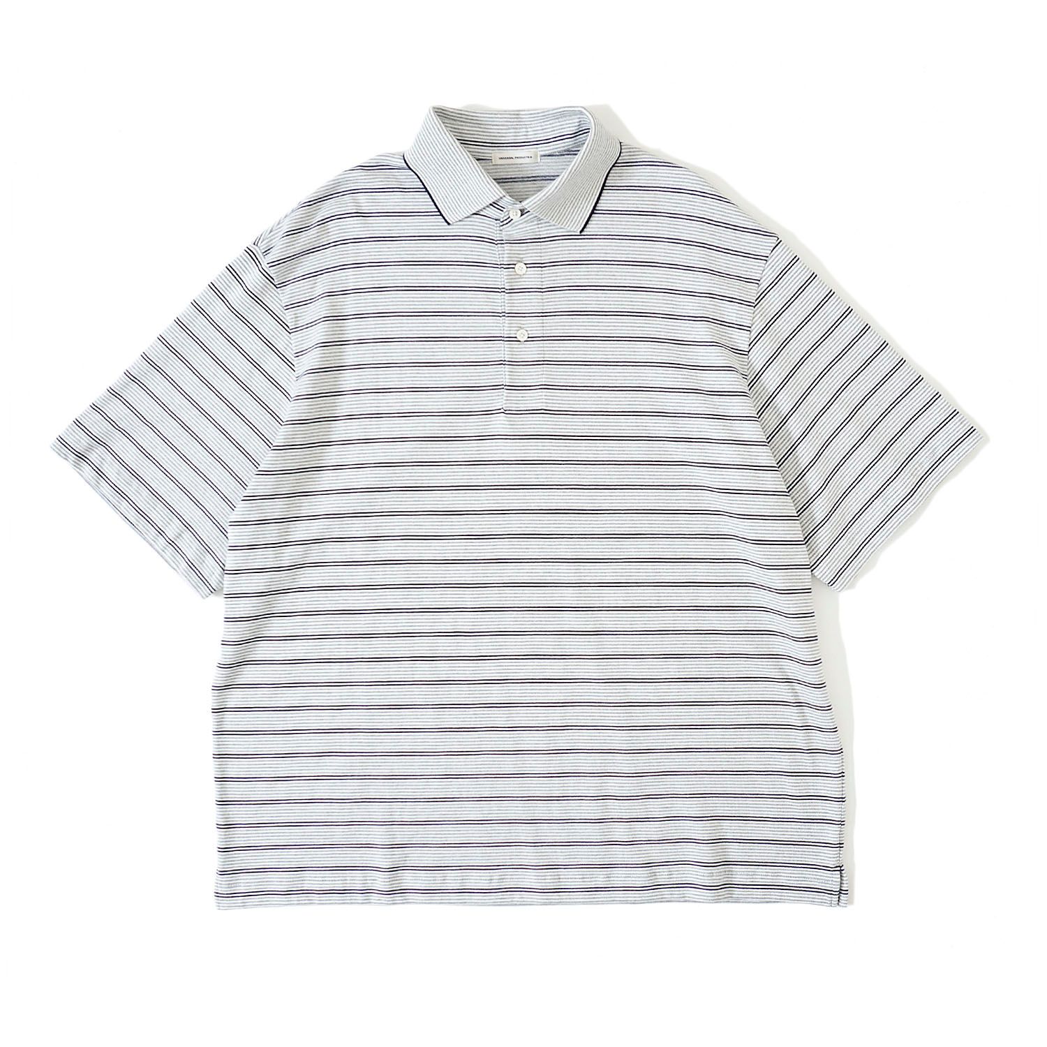 UNIVERSAL PRODUCTS - MULTI BORDER S/S POLO / ORANGE | Stripe