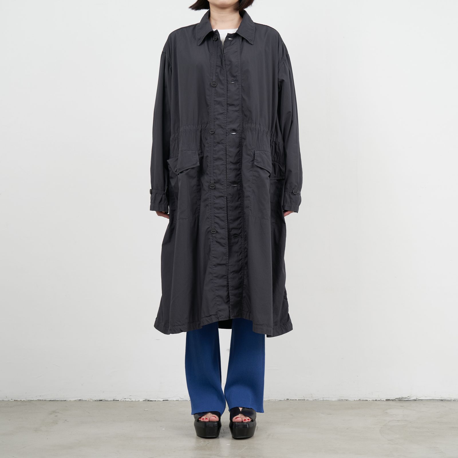 Graphpaper - Garment Dyed Poplin Field Coat / C.GRAY | Stripe