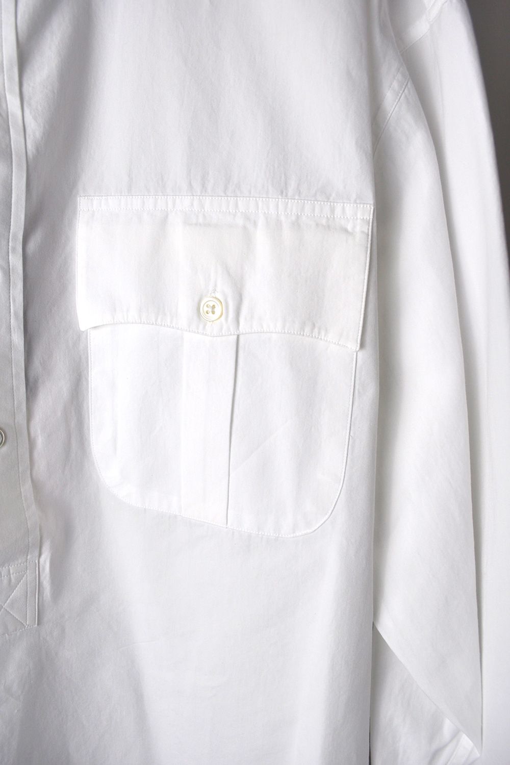 Ets.MATERIAUX - British Officer's shirt / WHITE | Stripe Online Store