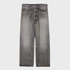 Selvage Denim Five Pocket Wide Straight Pants -LIGHT FADE- / BLACK LIGHT FADE