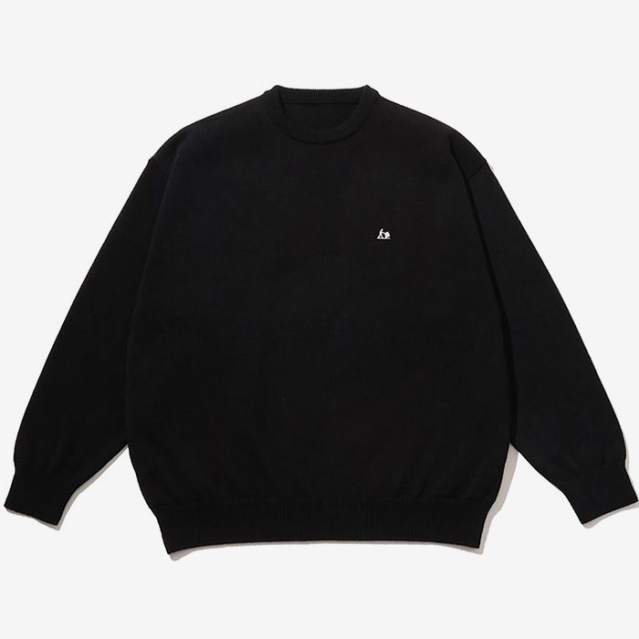THERMAL JERSEY CREW NECK KNIT / BLACK