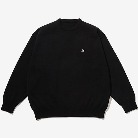 THERMAL JERSEY CREW NECK KNIT / BLACK
