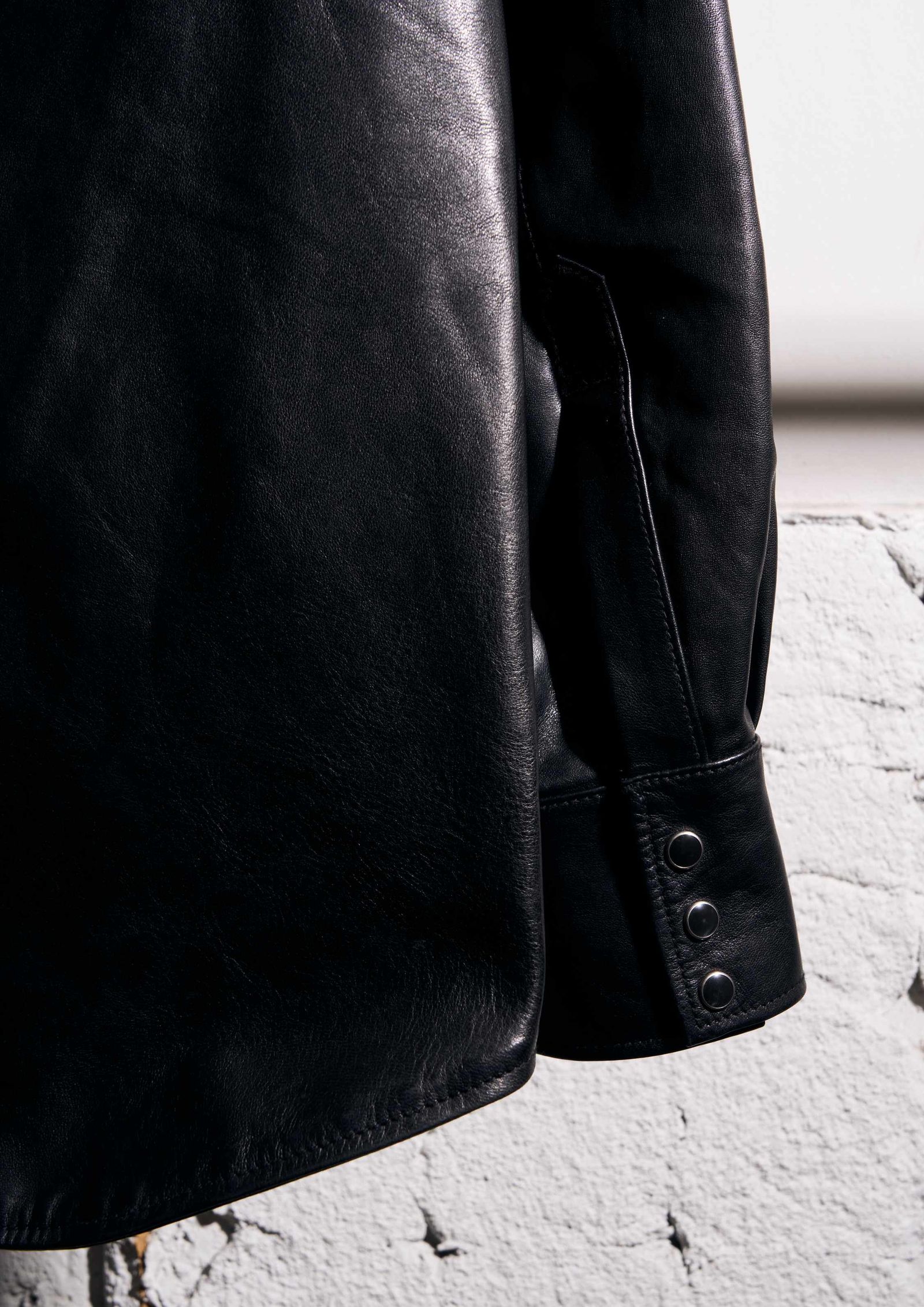 HORSE LEATHER SHIRT VINTAGE W / BLACK / レザー シャツ
