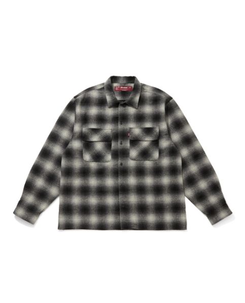 Wool Ombre Check L/S Shirt(26aw) / BLK / オンブレ チェック シャツ