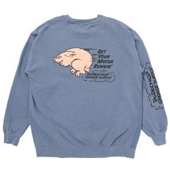 RUNNING LOGO SWEAT / BLUE GRAY / プリントスウェット