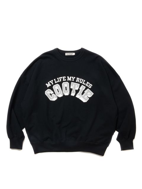 Open End Yarn Print Sweat Crew / BLACK / クルーネックスウェット