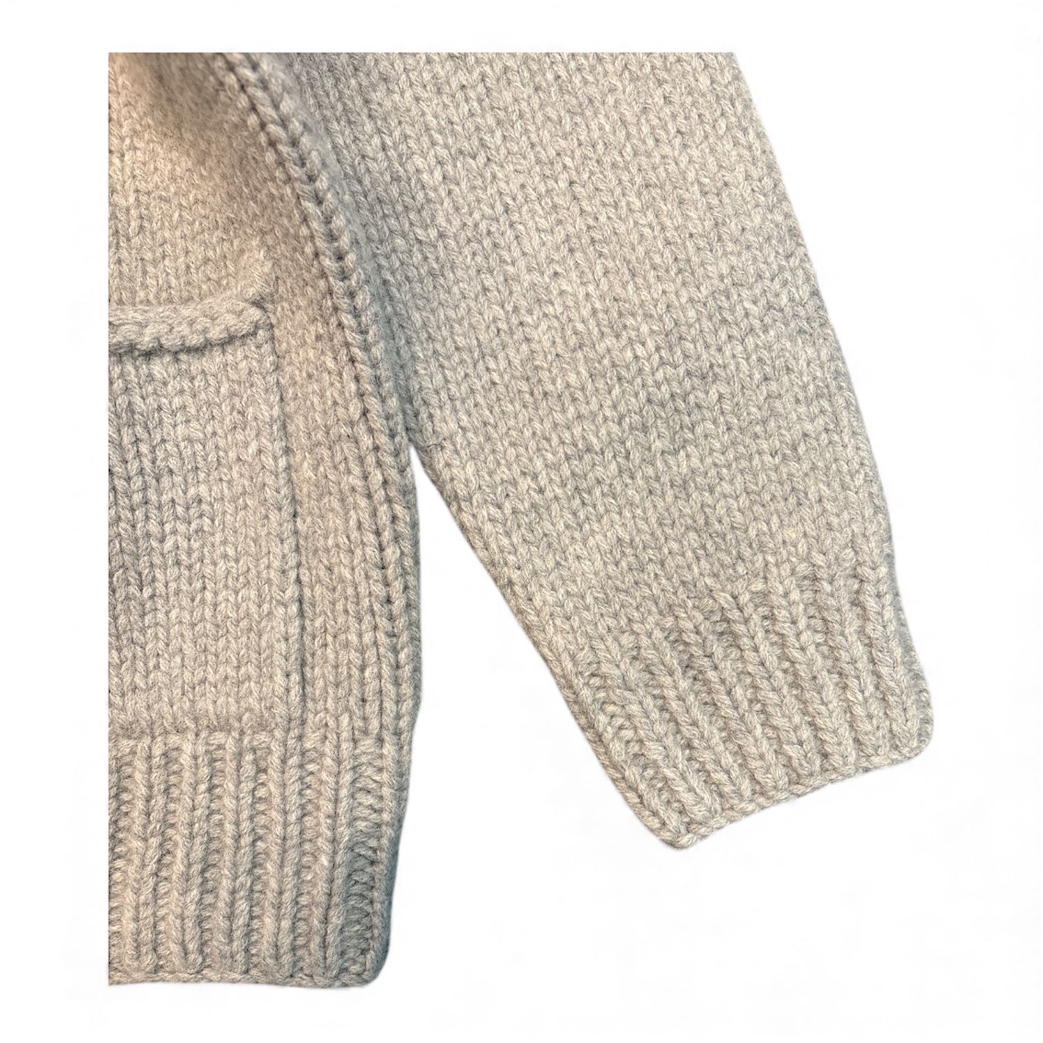 WANDERER HAND-KNIT HOODED SWEATER WOOL YARN / GRAY