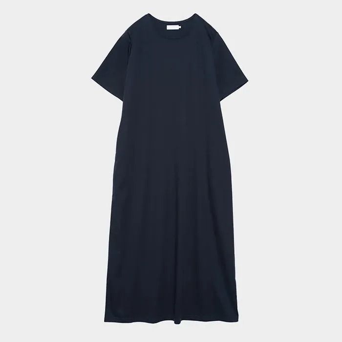 Women / Fine Smooth Crew Neck Dress / Navy