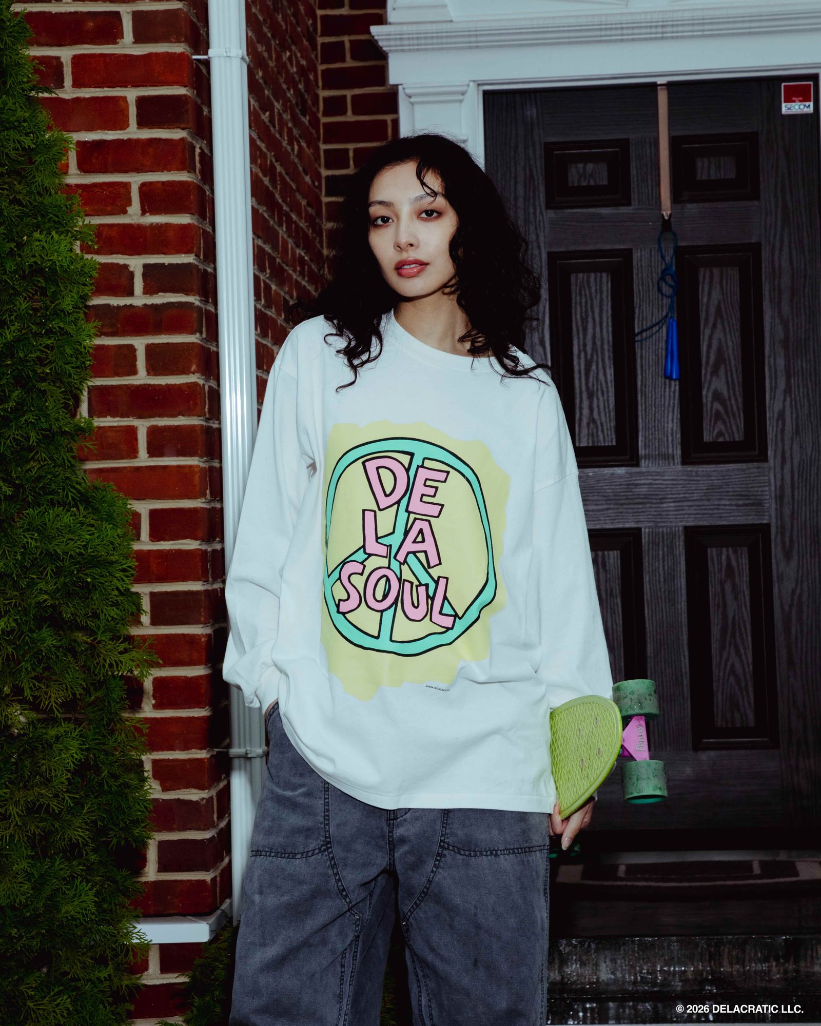 "PEACE" LS TEE(xDe La Soul) / WHITE / デラソウルコラボロンティー