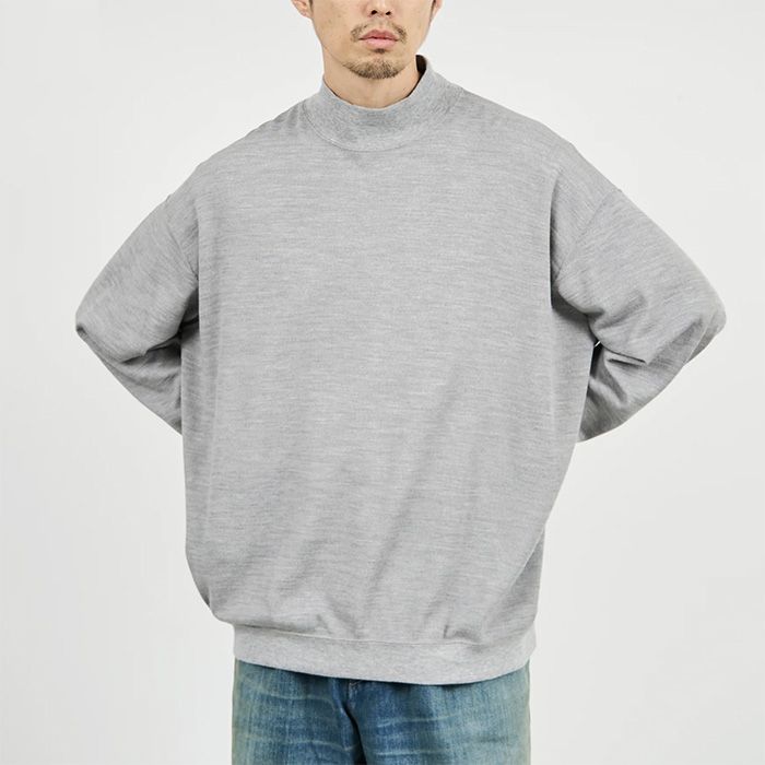Wool Honeycomb Mock Neck Thermal  / H.GRAY