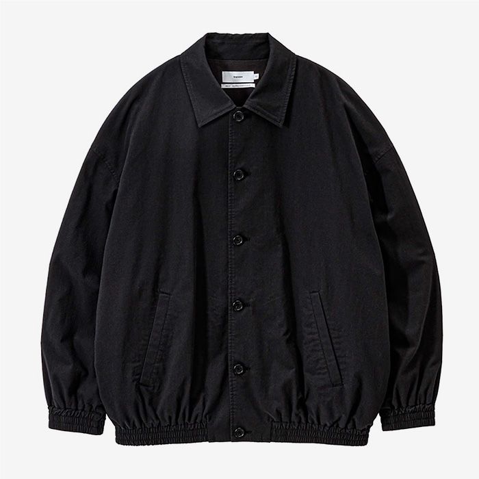 Cotton Wool Poplin Oversized Blouson / Black