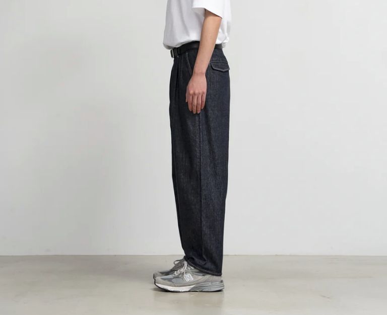 Graphpaper - Colorfast Denim Two Tuck Tapered Pants / NAVY 