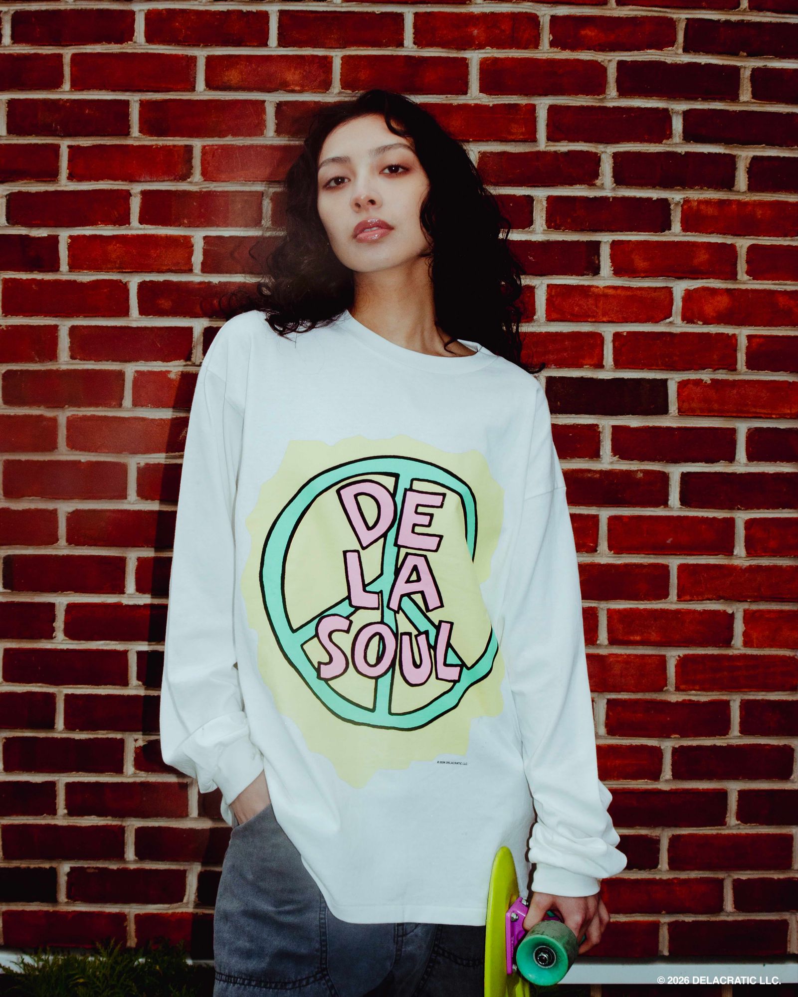 "PEACE" LS TEE(xDe La Soul) / BLACK / デラソウルコラボロンティー