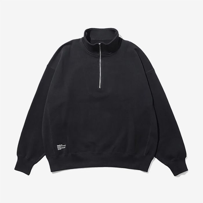 HEAVY OZ HALF ZIP PULLOVER / BLACK