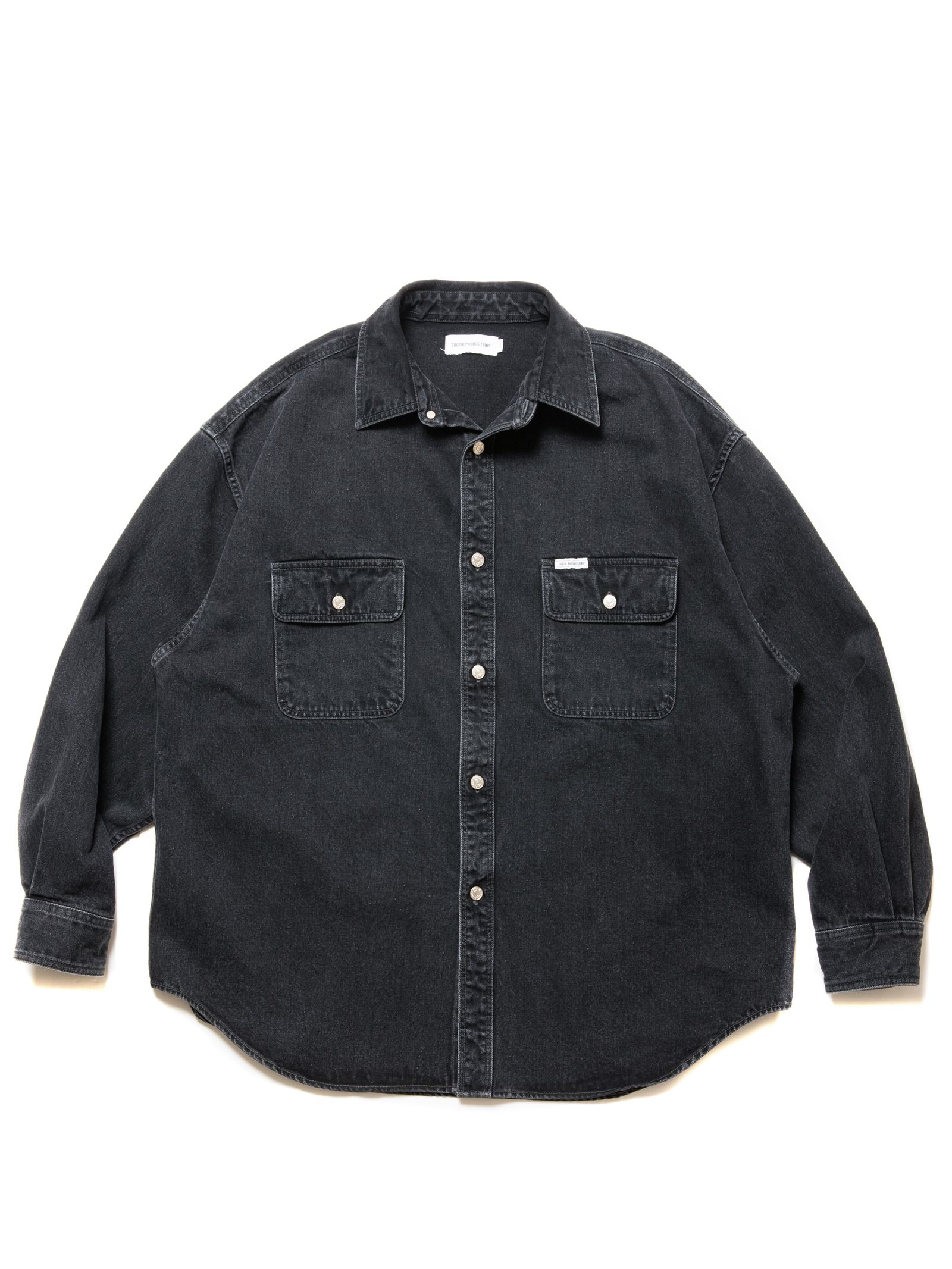 COOTIE PRODUCTIONS - 10.5oz Denim L/S Work Shirt / Black Fade / デニムワークシャツ |  Stripe Online Store