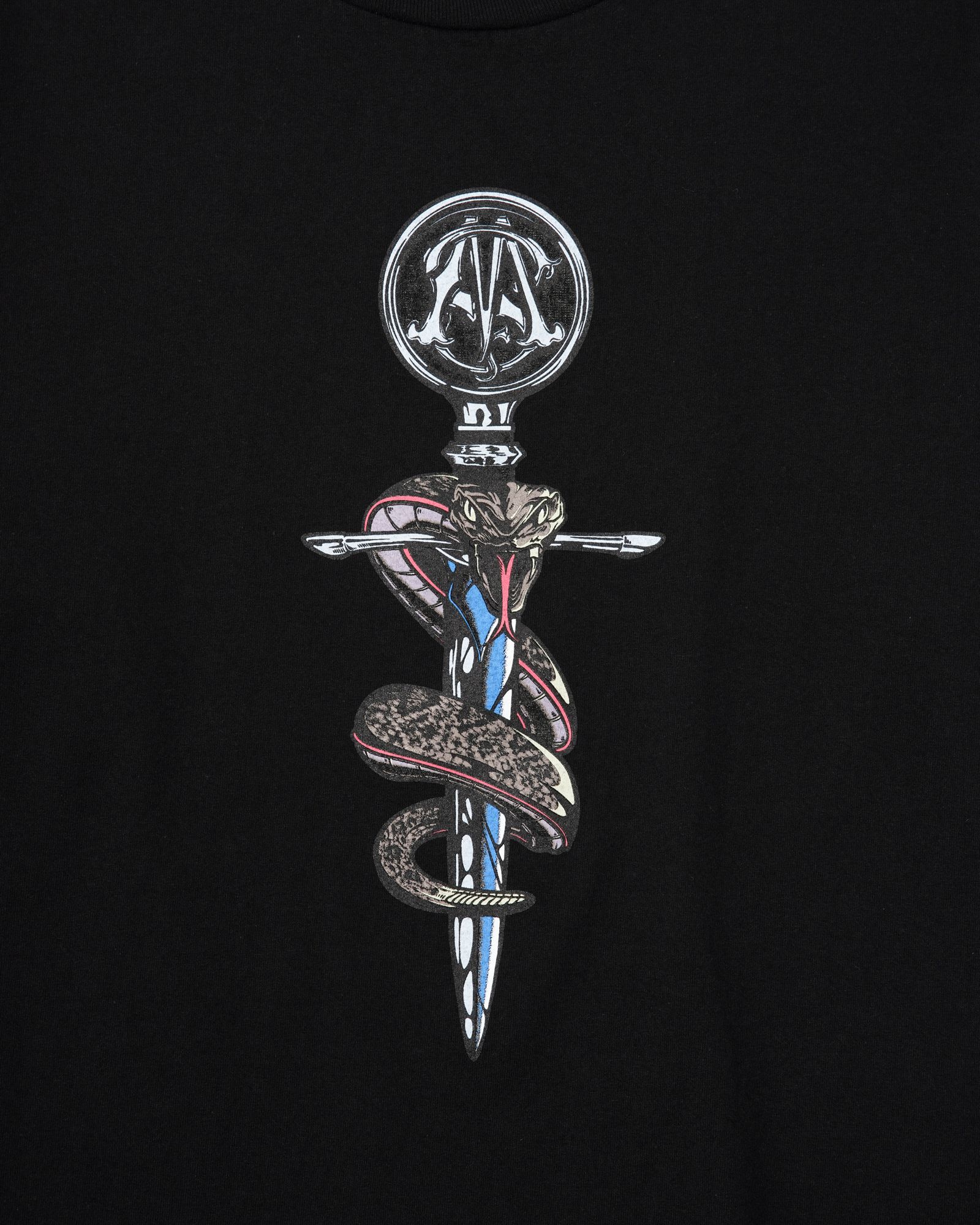 T-SHIRT L/S CROSS SNAKE / BLACK / プリントL/Sティー