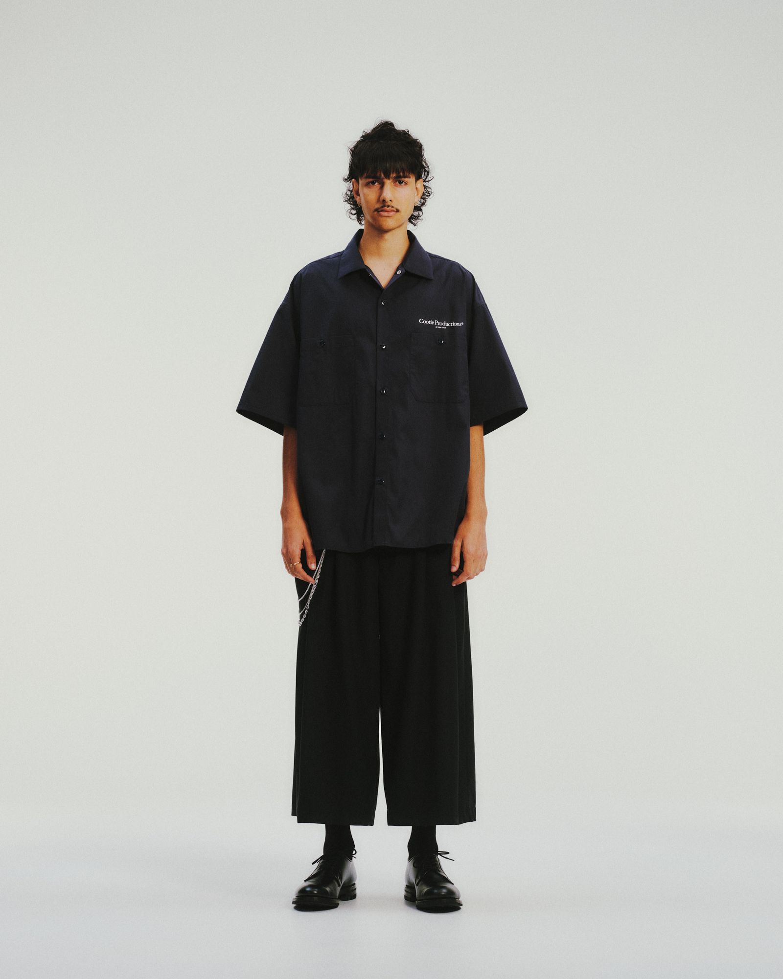 T/W Twill Shin Cut Wide Easy Trousers / BLACK /  シンカットイージートラウザーズ / CTE-25S107