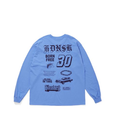 30 L/S Tee / SAX / プリントロングスリーブティー