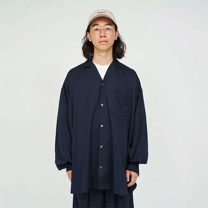 COOLFIBER OPEN COLLAR L/S SHIRT / NAVY