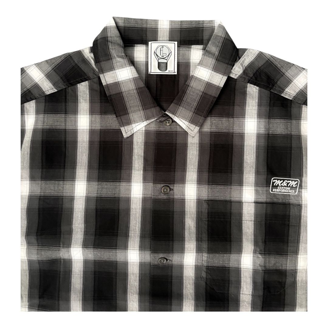 L/S CHECK SHIRT / BLACK/WHITE / チェックシャツ
