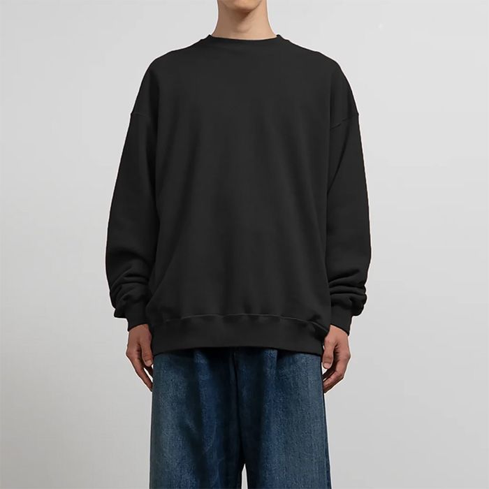 AZUMA Terry Crew Neck Sweat / BLACK