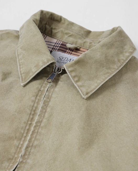 VINTAGE WASHED COTTON DUCK JACKET / Khaki