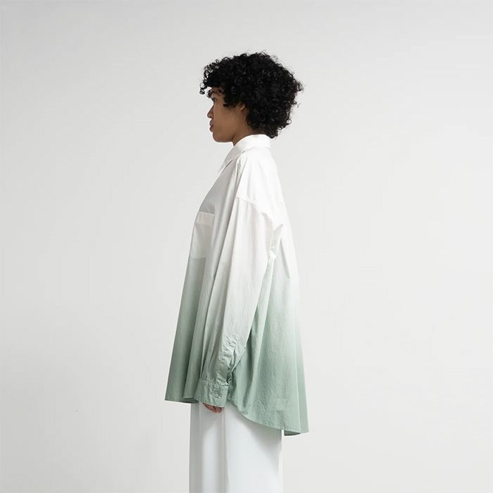 Broad L/S Oversized Regular Collar Shirt / PALE GREEN