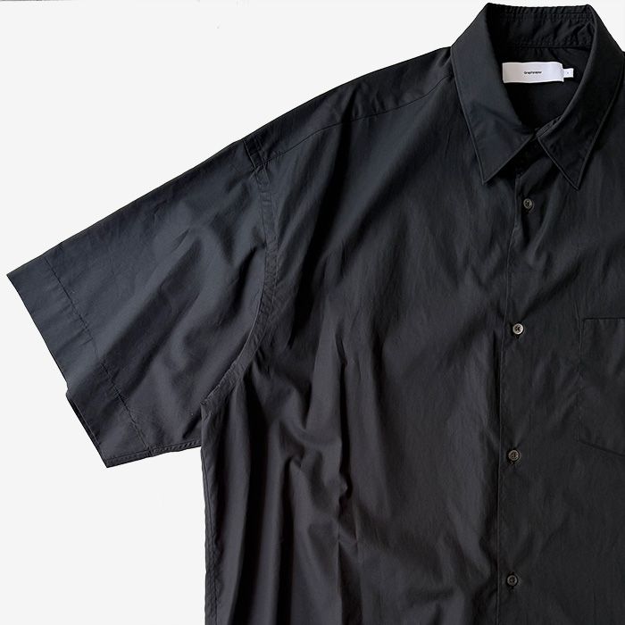 Broad S/S Oversized Regular Collar Shirt / Black