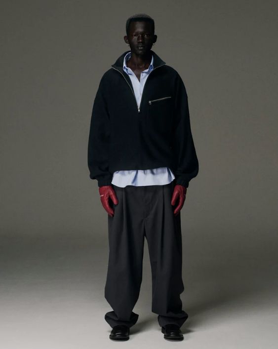 W/N Fleece Half Zip Top / BLACK /  ウールフリースハーフジップ