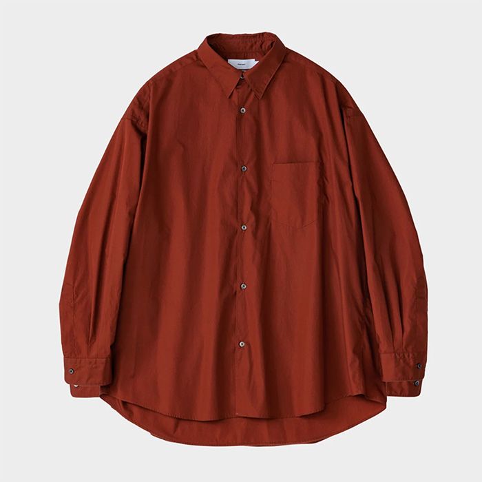 Graphpaper - Broad L/S Oversized Regular Collar Shirt | Brick 