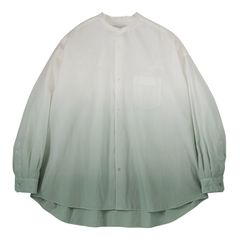 Broad L/S Oversized Band Collar Shirt / PALE GREEN