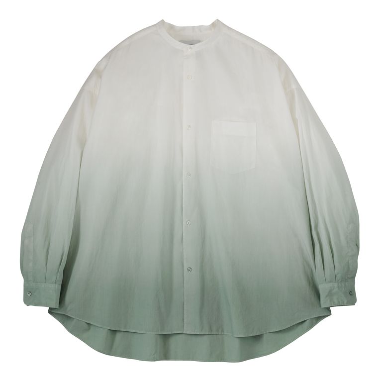Graphpaper - Broad L/S Oversized Band Collar Shirt / PALE GREEN 