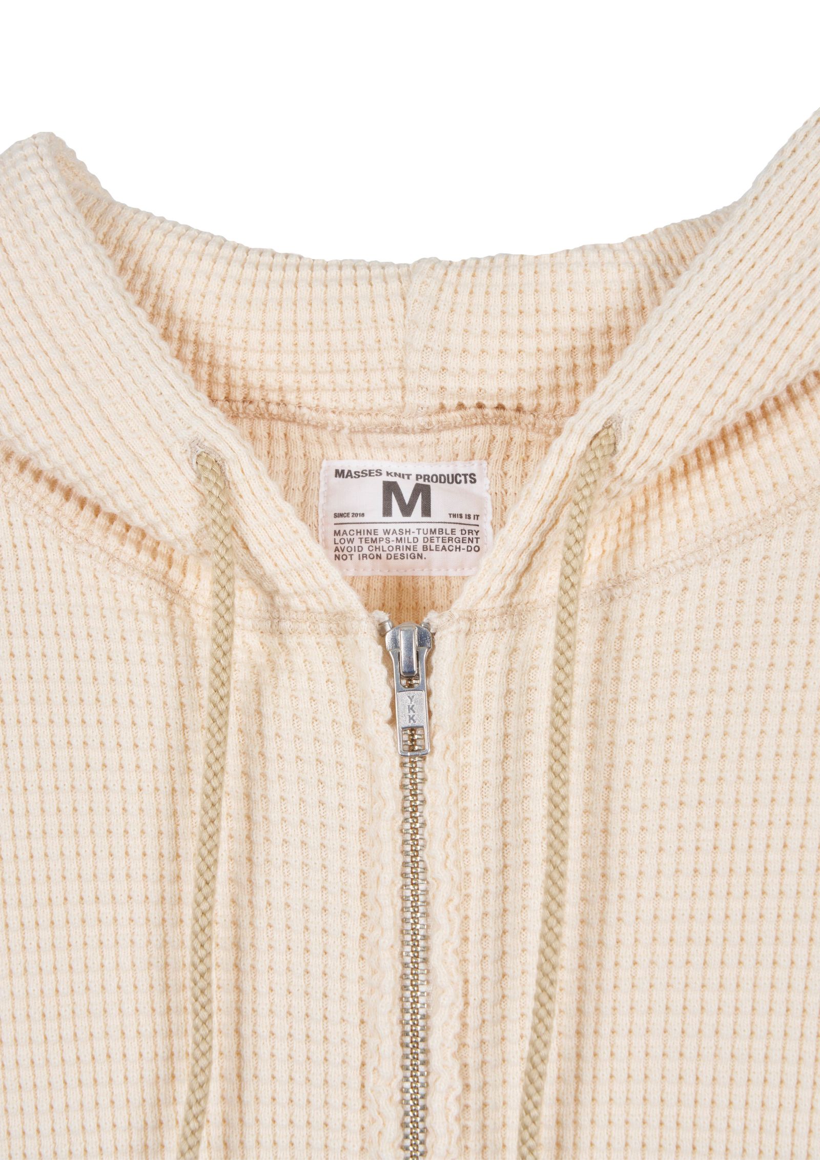 WAFFLE SWEAT HOODED ZIP / NATURAL